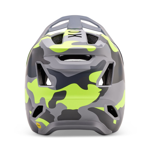 קסדת אופניים מלאה לילדים פוקס צהוב / שחור - FOX RAMPAGE YTH CAMO V25