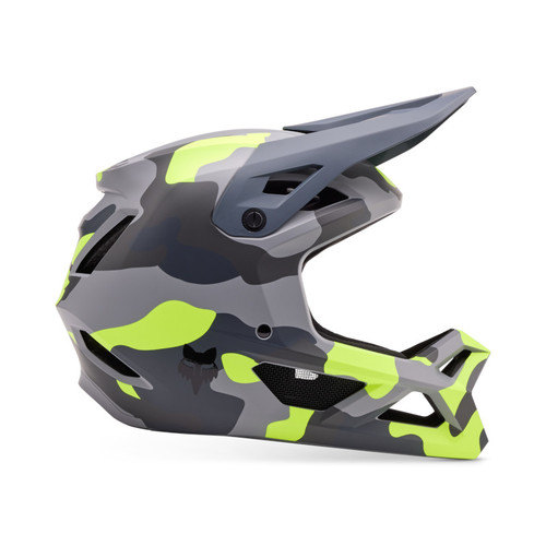 קסדת אופניים מלאה לילדים פוקס צהוב / שחור - FOX RAMPAGE YTH CAMO V25