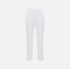 Crêpe cropped trousers with logo plaque Ivory