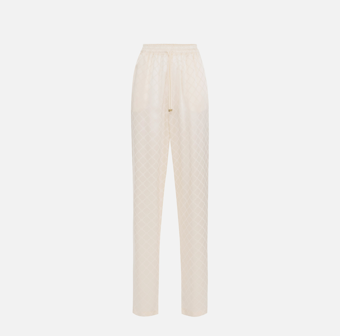Satin jogger trousers with jacquard diamond Butter