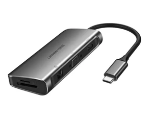 רכזת טייפ סי UGREEN HDMI VGA RJ45 USB3X3 SD | יוגרין | מיני תחנת עגינה