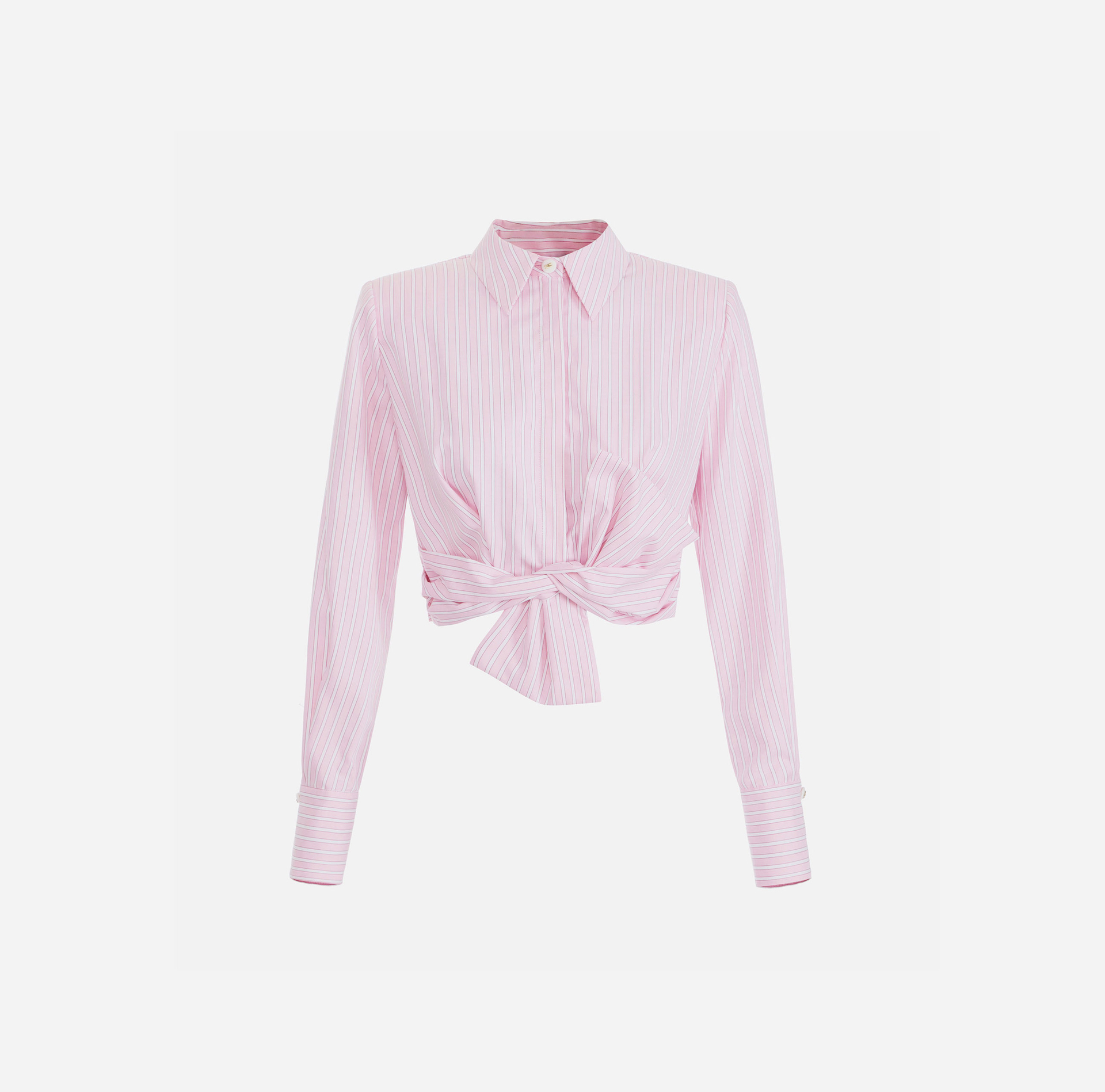 Cotton poplin shirt with bow