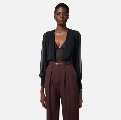 Bodysuit in tulle and silk georgette