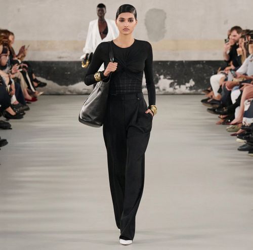 Lightweight cool wool trousers with darts