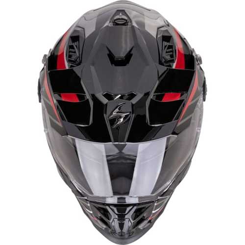 קסדה דו שימושית שחור / כסוף / אדום - SCORPION EXO ADF9000 AIR DESERT