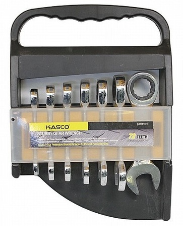 סט 7 מפתחות רינג רצ'ט פתוח קצר מ“מ מבית KASCO