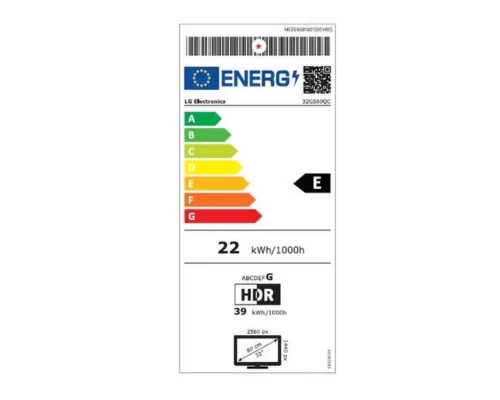 מסך גיימינג קעור 32 LG UltraGear™ 32GS60QC-B - QHD צריכת אנרגיה