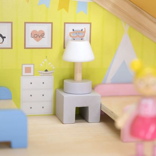 בית בובות פתוח 3 קומות עם יתר מ 20 אביזרי ריהוט ו 4 בובות 