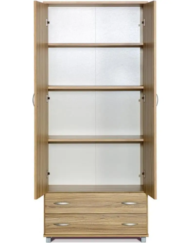 ארון אחסון 2 דלתות 2 מגירות על במה - דגם 606 - צבע אלון