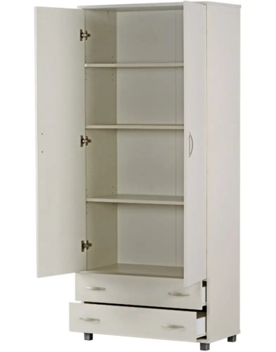 ארון אחסון 2 דלתות 2 מגירות על במה - דגם 606 - צבע פשתן