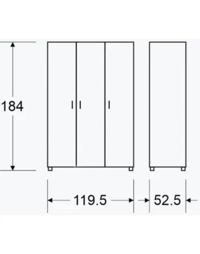 ארון 3 דלתות - ללא מגירות - דגם 608