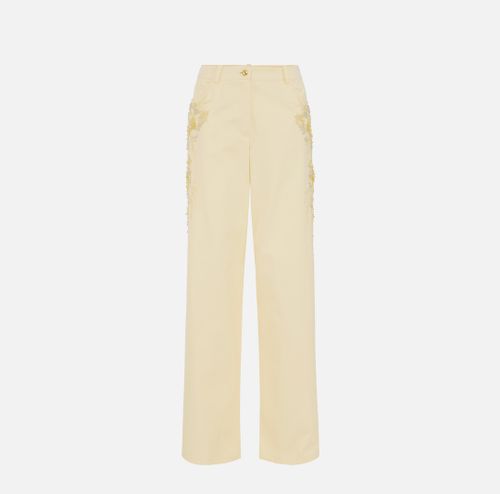 Cotton palazzo trousers with embroideries