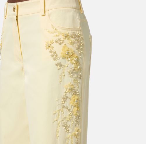 Cotton palazzo trousers with embroideries