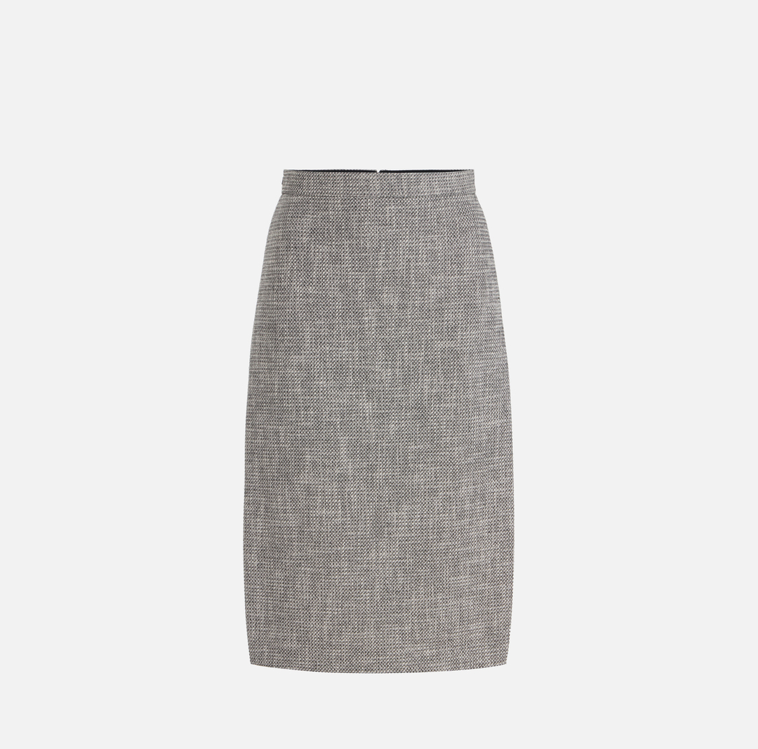 Skirt in diamond tweed fabric with panels