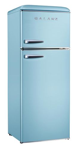 מקרר מקפיא עליון רטרו תכלת פסטל GALANZ דגםRDF 260 