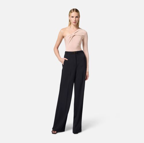 One-shoulder top in lightweight jersey fabric Nude