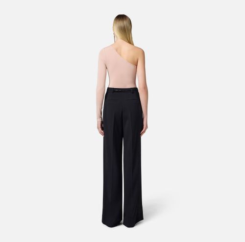 One-shoulder top in lightweight jersey fabric Nude