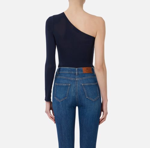 One-shoulder top in lightweight jersey fabric Ultramarine