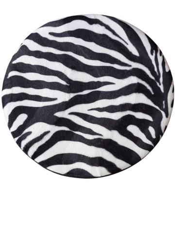 כסא תופים בעבודת יד שחור-לבן זברה מבית PORK PIE PERCUSSION עם ריפוד קטיפה