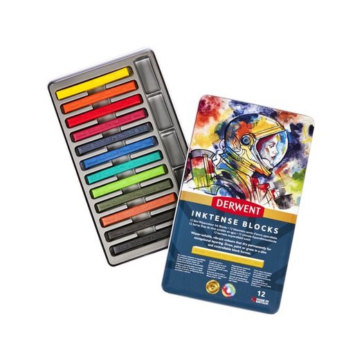 סט 12 גירי דיו  DERWENT INKTENSE BLOCK 