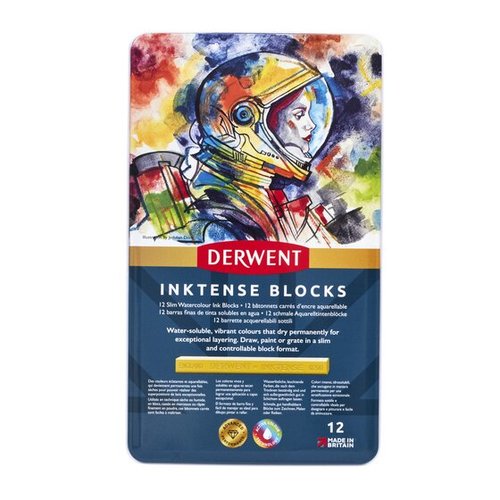 סט 12 גירי דיו  DERWENT INKTENSE BLOCK 