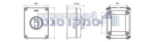 מפסק פקט בקרה סיבובי 63A*4 פיקוד שחור Gewiss IP66