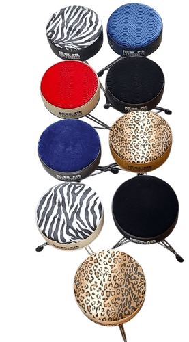 כסא תופים א-ג-ד-ה! נמר קטיפה - עיטוף לבן מבית Pork Pie Percussion