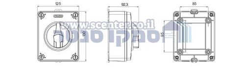 מפסק פקט בקרה סיבובי 25A*4 פיקוד שחור Gewiss IP66
