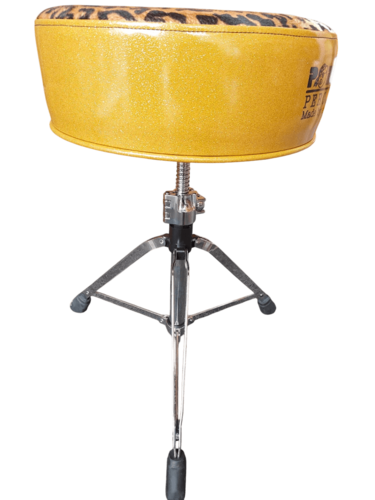 כסא תופים בעבודת יד דגם נמר עם ריפוד קטיפה מבית PORK PIE PERCUSSION