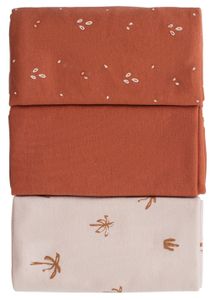 שלישיית חיתולי טריקו מעוצבים 100% כותנה - חום אדמה