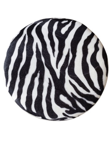 כסא תופים בעבודת יד בצבע שחור-לבן עם ריפוד קטיפה מבית PORK PIE PERCUSSION