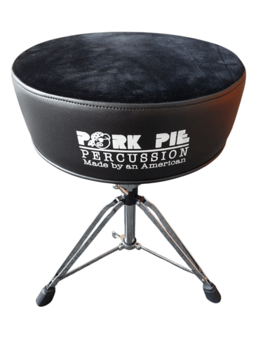 כסא תופים בעבודת יד בצבע שחור עם ריפוד קטיפה מבית PORK PIE PERCUSSION
