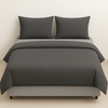 סט מצעים יוקרתי למיטה זוגית בשילוב ניגודים מרהיב – אפור בהיר ואפור כהה | 100% כותנה