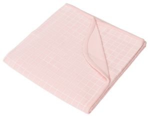 שמיכת תינוק אינטרלוק 100% כותנה לקיץ ועונות מעבר (80*90 ס"מ) - ורוד משובץ