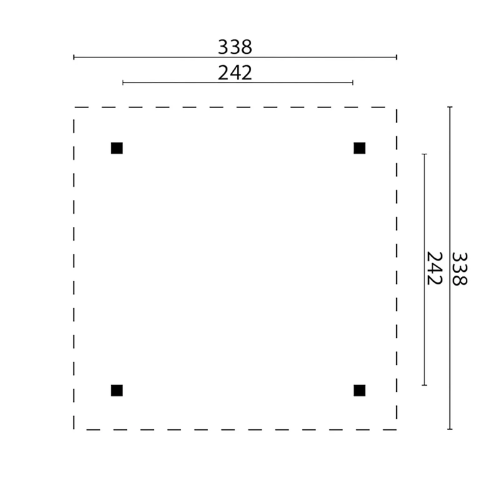 גזיבו עץ מלא 3.38X3.38 Tourist מטר
