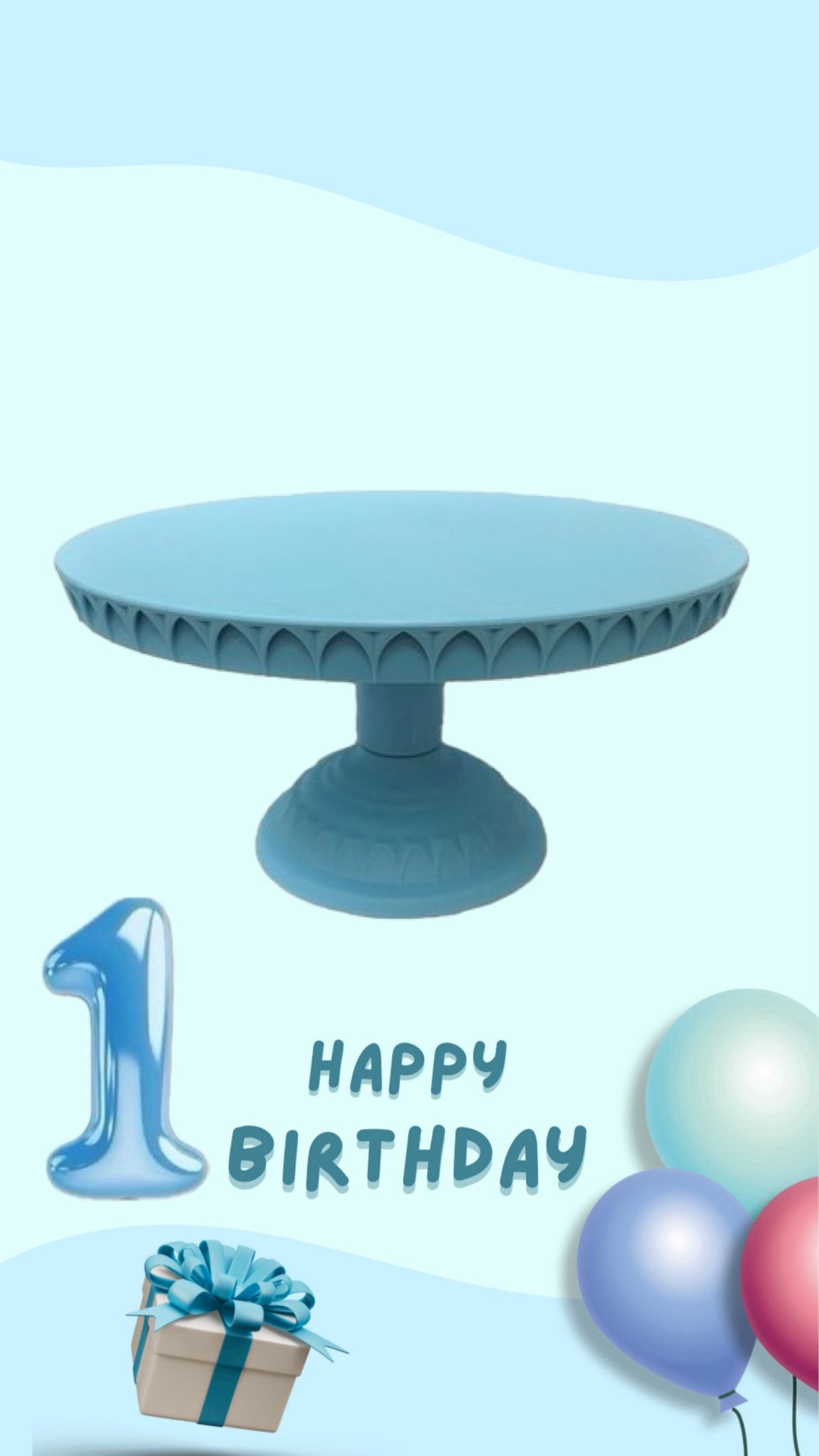  סטנד פלסטיק לעוגה- תכלת