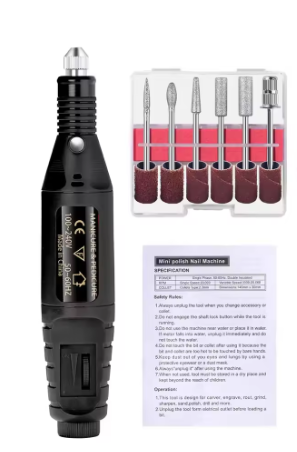 מכשיר פדיקור מניקור משייף מקצועי חשמלי S20 BLACK שחור