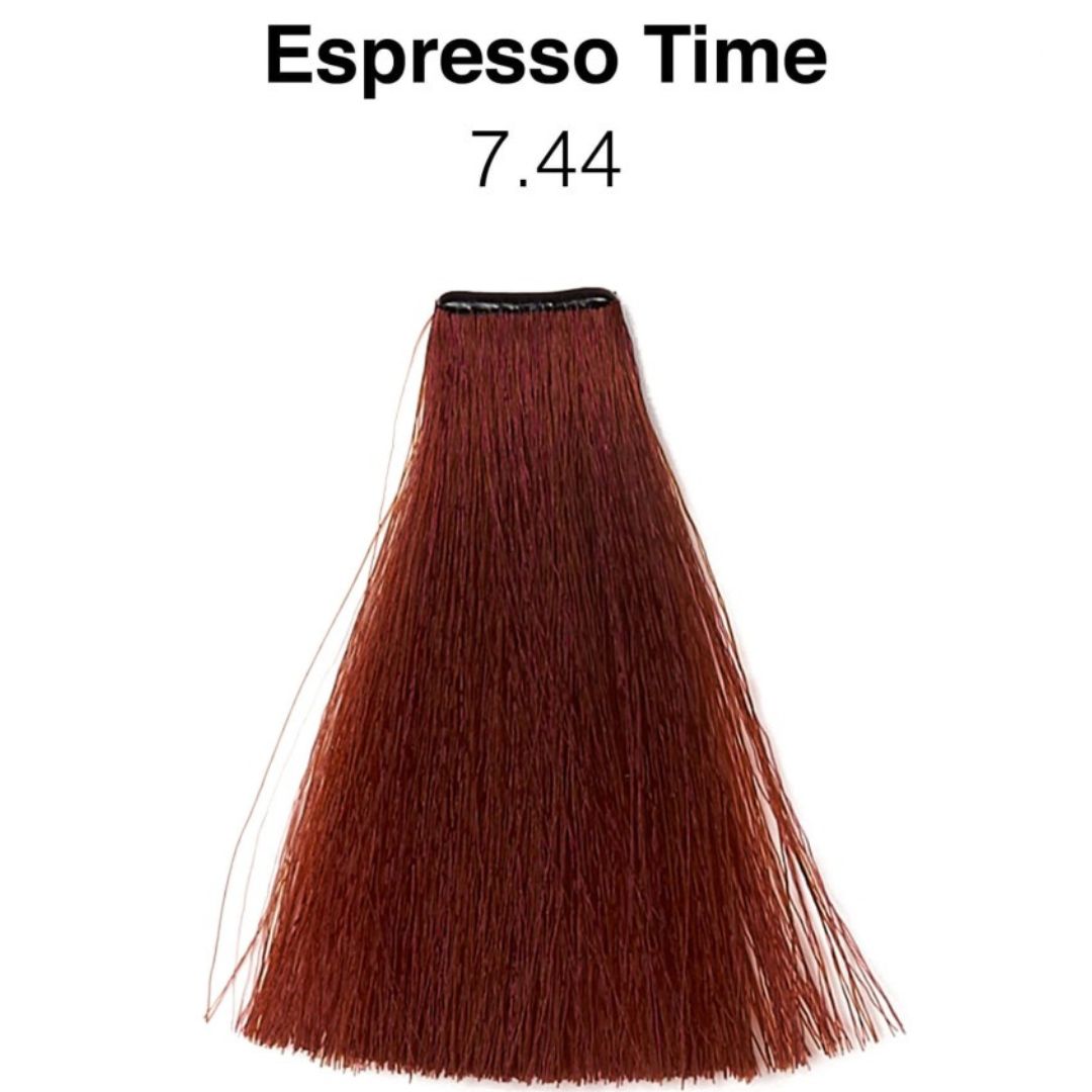 צבע לשיער 7.44 - Intense Copper Blond צבע אספרסו טיים, צבע שיער טבעוני ב 10 דקות! נובל 60 מ"ל