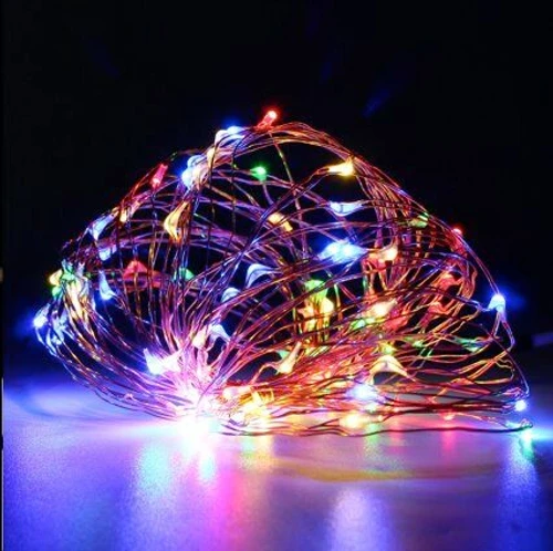 שרשרת סולארית 100 לדים צבעונית RGB