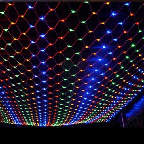 רשת לד סולארית צבעונית 300 לד 3x2 מטר RGB