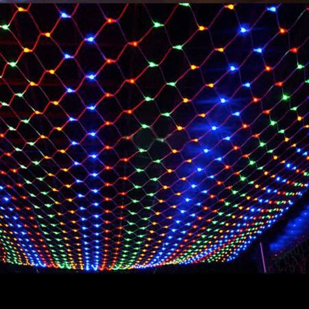 רשת לד סולארית צבעונית 300 לד 3x2 מטר RGB