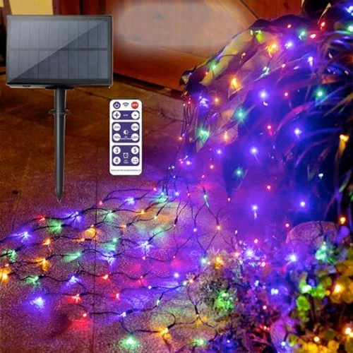 רשת לד סולארית צבעונית 300 לד 3x2 מטר RGB