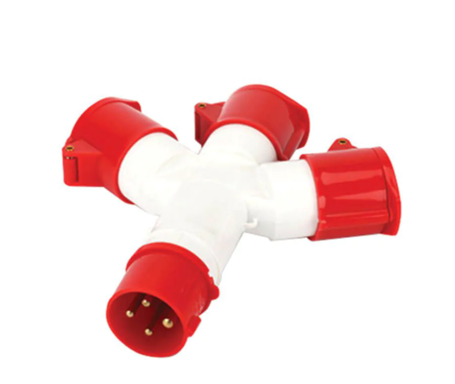 מפצל סיקון תקע שלושה שקעים תעשייתי 5PX32A IP44