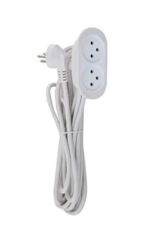 כבל מאריך באורך 6 מטר עם 2 שקעים SW-EC2/6 Semicom