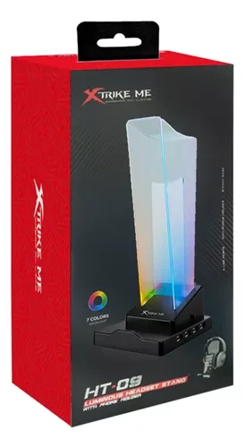 מעמד שולחני לאוזניות וסמארטפון עם תאורה RGB מבית XtrikeMe