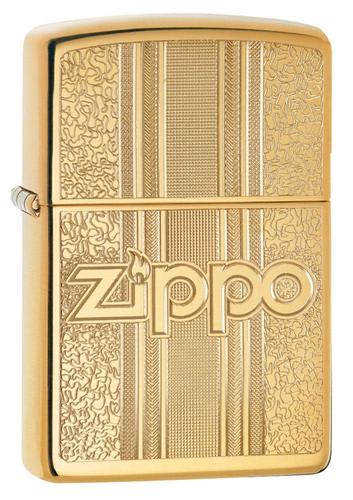 מצית זיפו עיטור מוזהב עם לוגו - ZIPPO