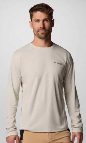 חולצה ארוכה לגבר CIRQUE RIVER PRO CREW LS אבן - Columbia