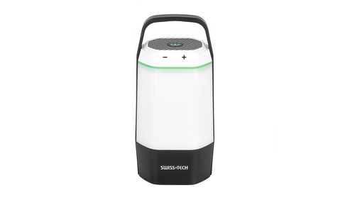 פנס קמפינג נטען SWISS TECH דגם ST033009 עם עוצמת תאורה 800 לומנס, בקרת עמעום רציפה 10%-100% ומבנה ABS+PC עמיד. כולל סוללה כפולה 18650 בקיבולת 2000mAh, עמידות למים IPX4 וטווח הארה של 20 מטר. 