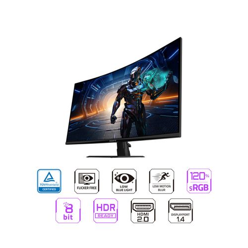 מסך גיימינג קעור Gigabyte GS32QCA 2K QHD 180Hz