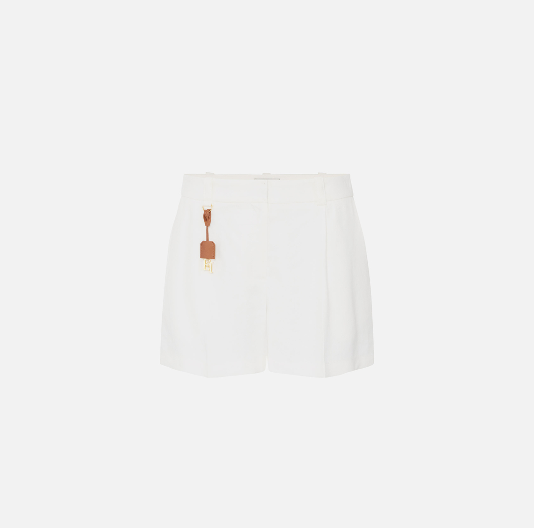 Linen-blend gabardine shorts